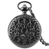 NOALED Pocket Watch Vintage Pocket Watch Hand-Winding Mechanical Movement Fob Watches Silver/Black/Gold Pendant with 30CM Chain Steampunk (Black) steampunk buy now online