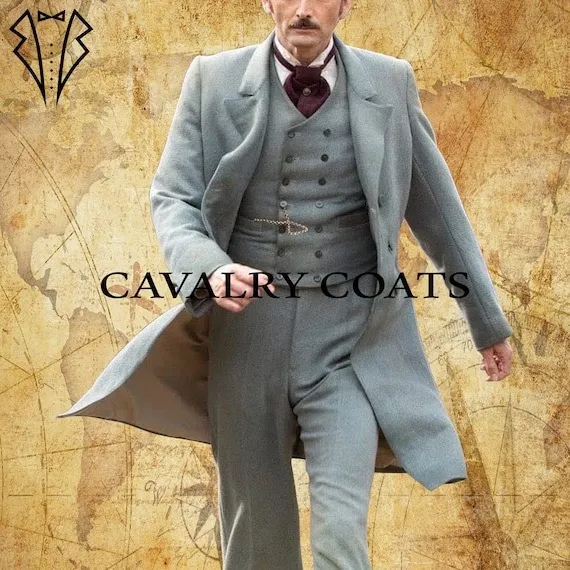 New 18th Century Frock Coat, Military Frock Coat, Series Trailers Frock Coat David Tennant Frock Coat Men Grey Wool Frock Coat by CavalryCoats steampunk buy now online
