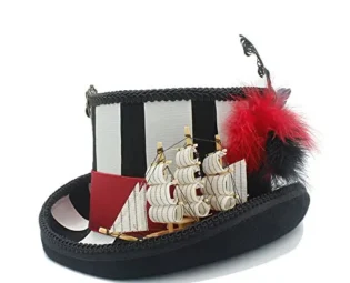 ASDFFG Men Women Steampunk Hat 100% wool Steampunk Top Hat with Pirate Cosplay Hat for women (Color : Black, Size : 7 1/2) steampunk buy now online