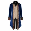 Medieval Clothing Men's Tuxedo Steampunk Coat Carnival Cosplay Halloween Costumes Victorian Frock Coat Vintage Frock Coat Jacket Yard Embroidery Coat Renaissance Fancy Dress Costumes, blue, 3XL steampunk buy now online