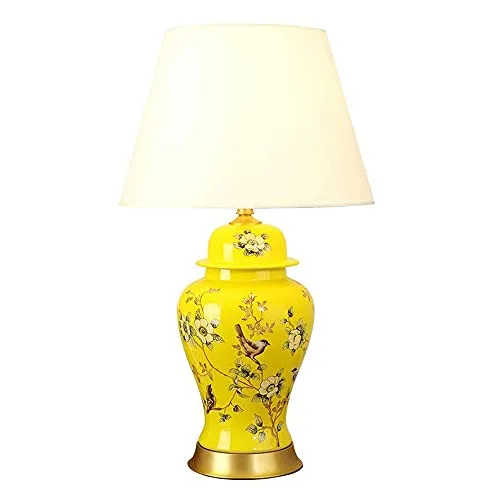 FAZRPIP Modern Contemporary Style Table Lamp Ceramic Yellow Vase Handmade Decor For Living Room Bedroom House Bedside Nightstand Home Office Family steampunk buy now online