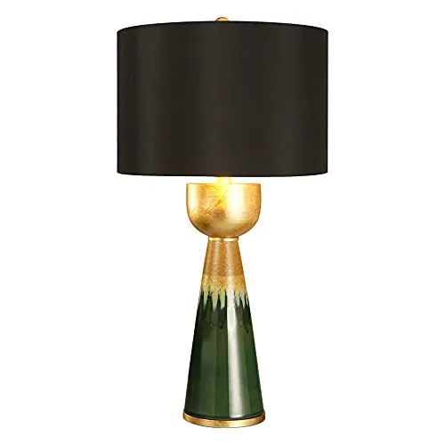 FAZRPIP Green Glazed Ceramics Table Lamp With Black Fabric Lampshade Ceramics Desk Lamp Bedroom Bedside Lamp Large Table Lamps For Living Room Study Desktop Lamp 78×38cm steampunk buy now online