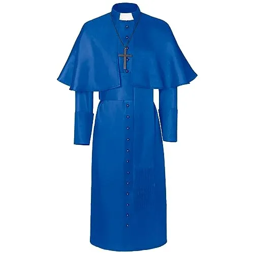 Priest Costume Men's Tunic, Clergy, Priest, Fancy Dress Costumes Men's Prister Robe Costume Medieval Robe Halloween Costume for Theme Party, Church Costume, Wizard Costume, Monk's Robe, blue, XL steampunk buy now online