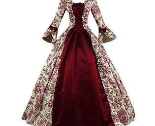 Medieval Clothing Women's Renaissance Princess Dresses Victorian Party Dress Queen Maxi Dresses Gothic Dress Evening Dresses Cocktail Dress Carnival Cosplay Costumes Women Puffy Ball Dress, Wine Red, steampunk buy now online
