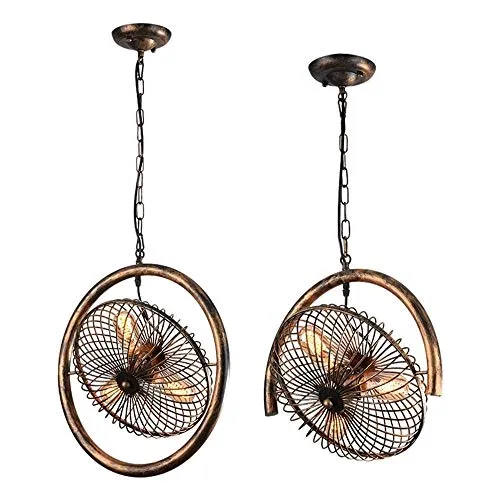 Vintage Steampunk Fan Iron Art Pendant Light Retro Industrial Kitchen Island Ceiling Metal Lampshade E27/E26 Restaurant Loft Hanging Light Shade Fixture Bar Cafe Club Chandelier Hard Wiring needed steampunk buy now online