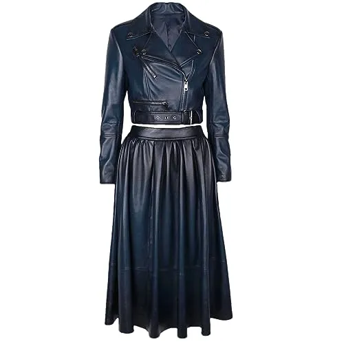 Niiyyjj Soft Sheepskin Leather Jacket Women Autumn Vintage Slim Short Cropped Jackets Ladies Coat jacket and skirt XL steampunk buy now online