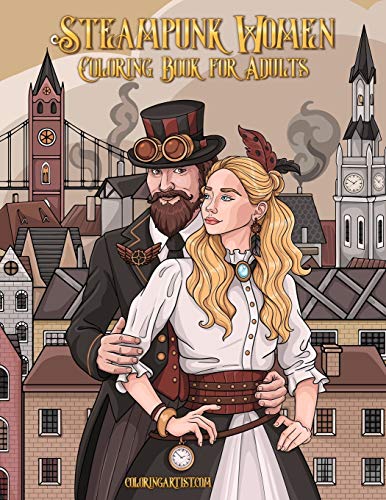 Steampunk Women Coloring Book for Adults: 1 steampunk buy now online