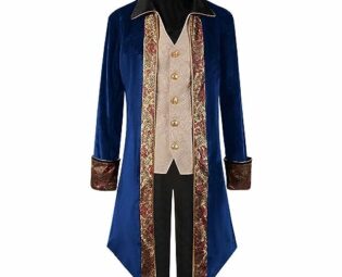 Medieval Clothing Men's Tuxedo Steampunk Coat Carnival Cosplay Halloween Costumes Victorian Frock Coat Vintage Frock Coat Jacket Yard Embroidery Coat Renaissance Fancy Dress Costumes, blue, M steampunk buy now online