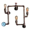 Wall Light, Wall Sconces, Corridor Decoration Wrought Iron Metal Wall Wall Lamp 3 Lights V-intage Industrial Iron Wall Water Pipe Wall Lamp Retro Corridor Living Room Home Bar Steampunk E27Wall Light steampunk buy now online