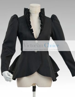 Black Edwardian Vintage Blazer, 1910s 1920s Vintage Riding Habit Jacket, Steampunk Theater Jacket, Gothic Girl Cosplay Top, Theater Costume by VictorianChoice steampunk buy now online