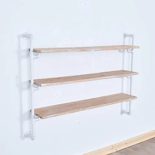 ASumPio Industrial Style Clothes Floating Shelf with Clothes Rail 3 Tier Clothing Display Rack Garment Rack for Retail,Household,Wall Mounted, steampunk buy now online