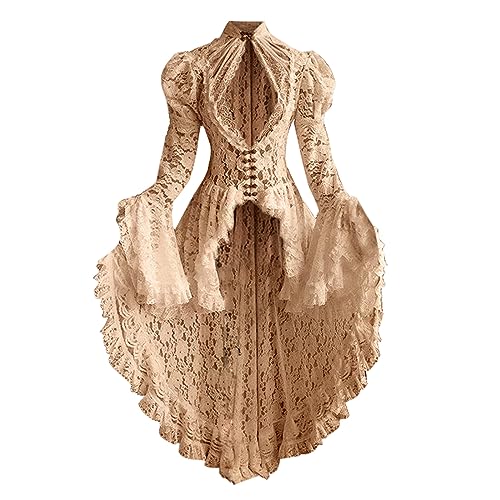 Medieval Clothing Women's Steampunk Gothic Clothing Medieval Dress with Trumpet Sleeves Festive Evening Dress Party Dress Carnival Cosplay Halloween Costume Women's Medieval Dress Costume Outfits, steampunk buy now online