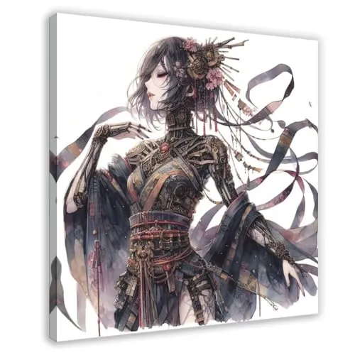 TINGTOEO Steampunk, Beautiful, Lovely Girl 43 Canvas Poster Wall Art Decor Print Picture Paintings for Living Room Bedroom Decoration Frame-style 28x28inch(70x70cm) steampunk buy now online
