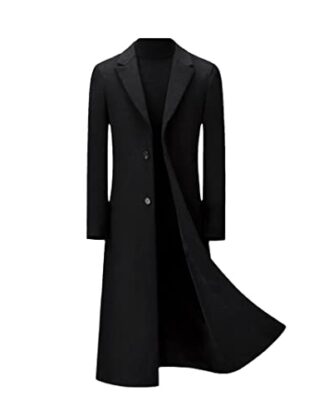 DSDFSVEW Winter Over Knee Long Men's Slim Wool Coat Luxury Business Gentleman Youth Thick Warm Wool Coat steampunk buy now online