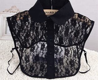 Women Pure Color Lace Detachable Lapel Choker Necklace Shirt Fake False Collar (C,One Size) steampunk buy now online