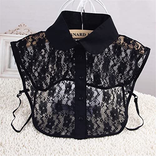 Women Pure Color Lace Detachable Lapel Choker Necklace Shirt Fake False Collar (C,One Size) steampunk buy now online
