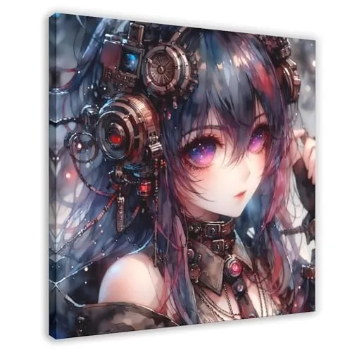 TINGTOEO Steampunk, Beautiful, Lovely Girl 29 Canvas Poster Wall Art Decor Print Picture Paintings for Living Room Bedroom Decoration Frame-style 28x28inch(70x70cm) steampunk buy now online