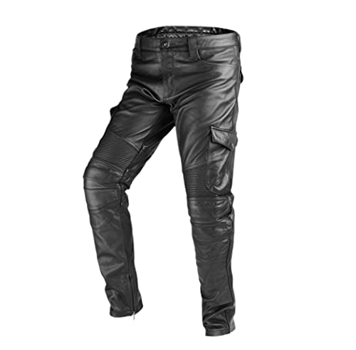 Men Cowhide Harem Pants Motorcycle Biker Waterproof Windproof Male Leather Trousers steampunk buy now online