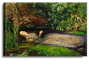 A&T ARTWORK Ophelia by Sir John Everett Millais The World Classic Art Reproductions, Giclee Canvas Prints Wall Art for Home Decor, 30x20 inches steampunk buy now online