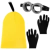 Thyonta 3 Pcs Halloween Cosplay Set Comfortable Stylish Adjustable Steampunk Goggles Yellow Knit Hat and Black Gloves Set for Halloween Cosplay and Imaginative Play steampunk buy now online Thyonta 3 Pcs Halloween Cosplay Set Comfortable Stylish Adjustable Steampunk Goggles Yellow Knit Hat and Black Gloves Set for Halloween Cosplay and Imaginative Play steampunk buy now online