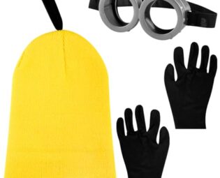 Thyonta 3 Pcs Halloween Cosplay Set Comfortable Stylish Adjustable Steampunk Goggles Yellow Knit Hat and Black Gloves Set for Halloween Cosplay and Imaginative Play steampunk buy now online