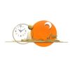 JFNHUTL Large Wall Clock Living Room Decoration Two Round Moon Modern Design Hanging Home Decor steampunk buy now online