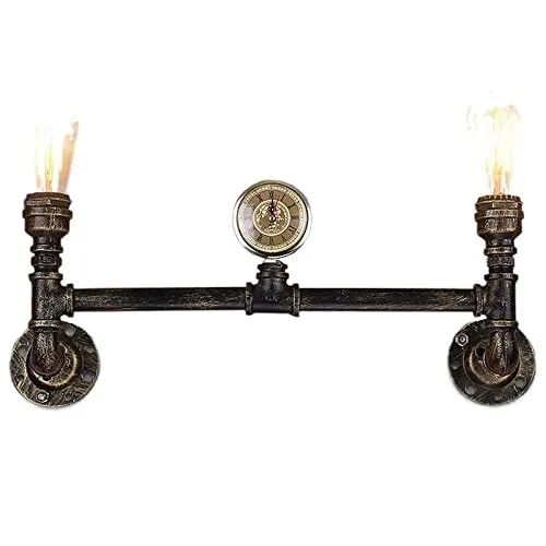 Ying Chu Wall Sconce Light, 2 Lights Classic Nostalgic Restaurant Iron Metal Wall Light Retro Bar Decoration Wall Lamp Steampunk E-dison Personality Studio Industry Wall Sconce Modern Chandeliers steampunk buy now online