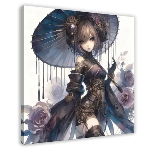 TINGTOEO Steampunk, Beautiful, Lovely Girl 37 Canvas Poster Bedroom Decor Sports Landscape Office Room Decor Gift Frame-style 28x28inch(70x70cm) steampunk buy now online