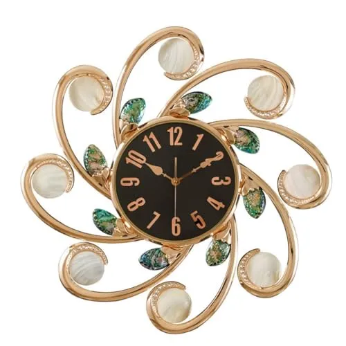 JFNHUTL Atmospheric Wall Clock Living Room Decorative Clock Villa Shell Entrance Wall Hanging steampunk buy now online