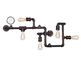 Wall Lights,Steampunk Wall Sconce Water Pipe Style Wall Mounted 5-Lights Metal Retro Vintage Industrial Farmhouse Lamp Wall Living Room Decor Lighting steampunk buy now online