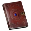 10 Inch Leather Journal with blue stone Writing Pad Blank Notebook Handmade Notepad For Men & Women Unlined Paper Best Present Art Sketchbook Travel Diary To Write Book Of Shadow Refillable Grimoire steampunk buy now online