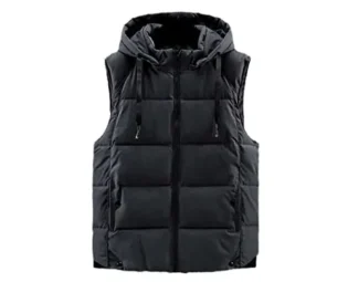 Autumn Winter Cotton Vest Men's Cotton Waistcoat Detachable Cap Keep Warm Streetwear Vest steampunk buy now online