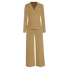 Fulbant Women Runway Knit Pants Set Turn-Down Collar Long Sleeve Coat + Pants 2 Pieces Suit Autumn Winter champagne M steampunk buy now online