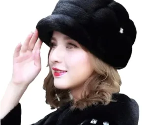 Mkjuuior Women Plush Hat Top Accessories Warm Ln Winter Plush Hats for Lady Black steampunk buy now online