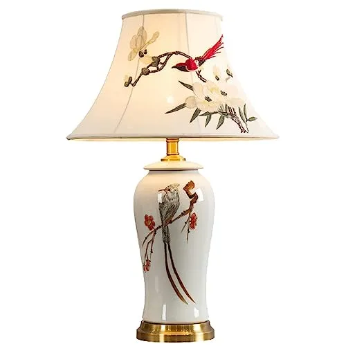 JHBHQKX Table Lamp For Living Room Bedside Nightstand Lamps, Traditional Classic Chinoiserie Ceramic Table Lamp For Bedroom Living Room Office College Bookcase steampunk buy now online