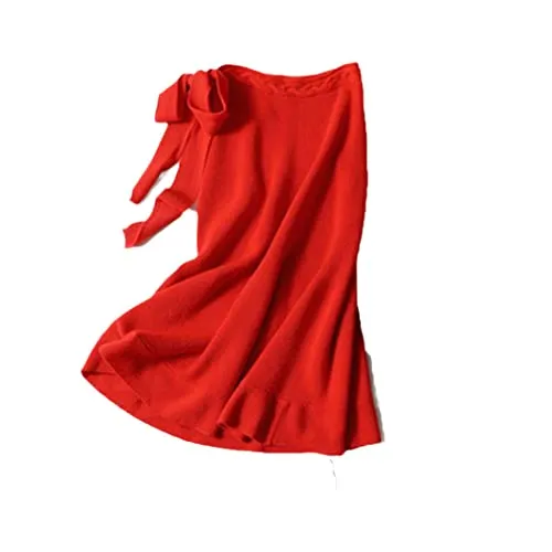Women 100% Cashmere Knitted Skirt Solid Elastic Waist Skirt Cashmere Elegant Style Dresses steampunk buy now online