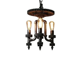 IXWQ Traditional 4-Lights Retro Industrial Wrought Iron Pendant Chandelier Lighting Vintage Steampunk Water Pipe Loft Hanging Lamp Fixture Adjustable Rustic Suspension Light Restaurant Cafe Fixtures steampunk buy now online