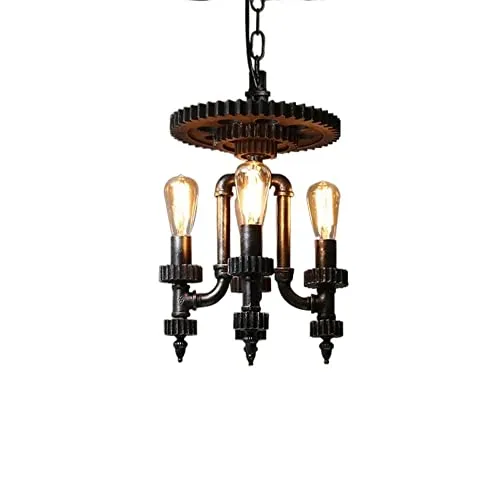 IXWQ Traditional 4-Lights Retro Industrial Wrought Iron Pendant Chandelier Lighting Vintage Steampunk Water Pipe Loft Hanging Lamp Fixture Adjustable Rustic Suspension Light Restaurant Cafe Fixtures steampunk buy now online
