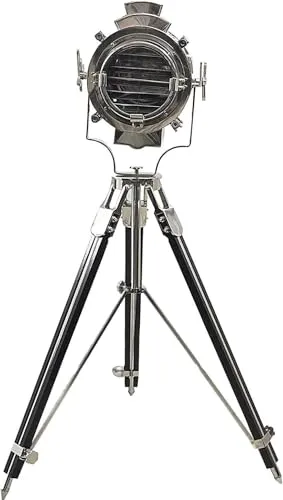 Gulvintilabcal Vintage Black Tripod Corner Light Spot Searchlight Floor Lamp Wooden Tripod Studio Lamp Home Decor Floor Lamp for Living Room Bedroom, Vintage Spotlight Reading, Lamp, steampunk buy now online