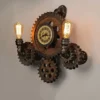 WENJUN Vintage Industrial Retro Metal Water Pipe Wall Lamp With Five Edison Light Sources Wall Lamp Steampunk Wall Light With E27 2 Heads steampunk buy now online