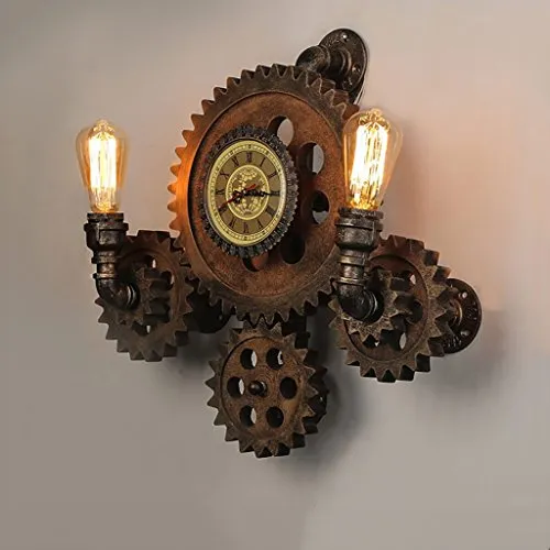 WENJUN Vintage Industrial Retro Metal Water Pipe Wall Lamp With Five Edison Light Sources Wall Lamp Steampunk Wall Light With E27 2 Heads steampunk buy now online