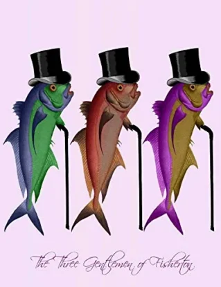 CANVAS-FRAMED-with-AMERICAN-BOX Gentleman of Fisherton Fab Funky - Whimsical vertical Art print steampunk silly funky fabulous Floating frame 27_X_21_in steampunk buy now online