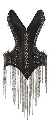 luvsecretlingerie Heavy Duty 22 Double Steel Boned Waist Training LEATHER Overbust Tight Shaper Corset #8959 steampunk buy now online