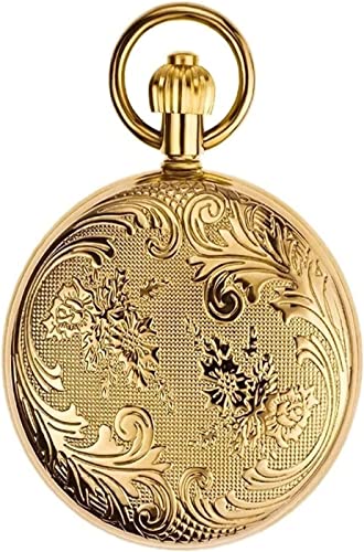 LIIAV Men's Mechanical Numerals Dial Skeleton Pocket Watches with Box and Chains for Mens Women Double Cover steampunk buy now online