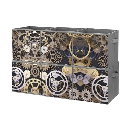 MNBVKL 6-piece Storage Box Set, Steampunk Mechanical Gears Printed Storage Box,wardrobe Storage Box,stackable Foldable Storage Box steampunk buy now online