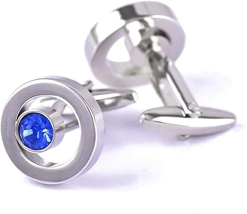 Mens Cufflinks Elegant Style Cuff French Shirt Cuffs Button Men's and Women's Business Banquet Wedding Speech Gift Simple Luxury Metal Blue Crystal Cufflinks Clothing Accessories steampunk buy now online