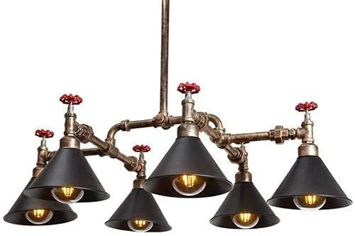 LED Modern Chandelier Lamp, Pendant Lights Loft Lamps Retro Chandeliers Hanging Chandeliers Solid Iron Water Pipes Personality Steampunk Pendant Lamp Compatible with Kids Bedroom Dinning Room Living R steampunk buy now online