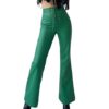 JOASDAO Deals+of+The+Day+Clearance+Prime Gift Set Women Yoga Pants for Women Lace Up Corset High Waist Wide Leg Bootcut Trousers Steampunk Faux Leather Trousers(Green,S) steampunk buy now online