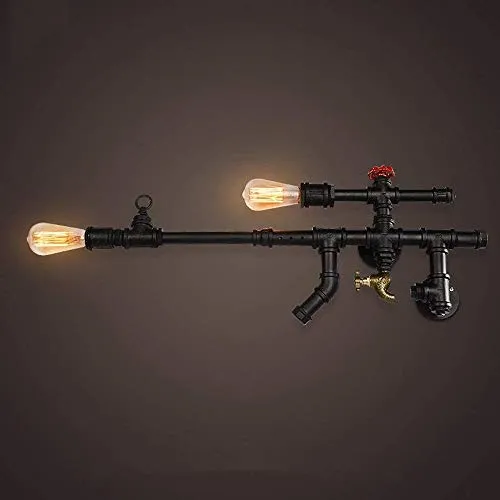 LHTCZZB Retro Machine Era Wrought Iron Metal Gun Wall Lamp Retro Nostalgic Bar Restaurant Island Wall Hanging Lighting Fixtures Imitation Gun Design Wall Lamp Industrial Steampunk Water Pipe Wall Lamp steampunk buy now online
