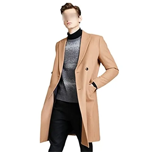 Vintage Woolen Blended Outwear Double-Breasted Wool Coat SAND M steampunk buy now online